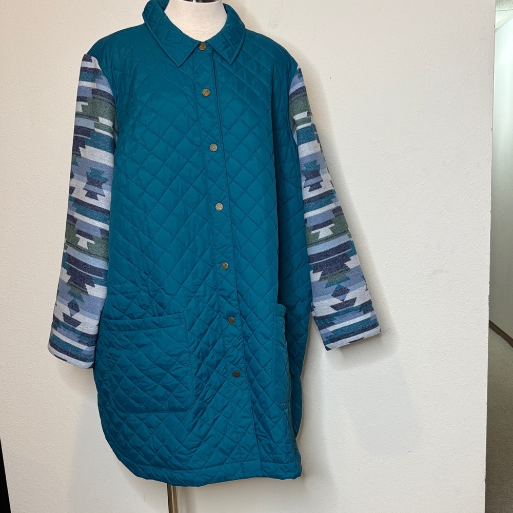 Canyon Retreat size 3X Teal Quilted Women's Puffer Coat